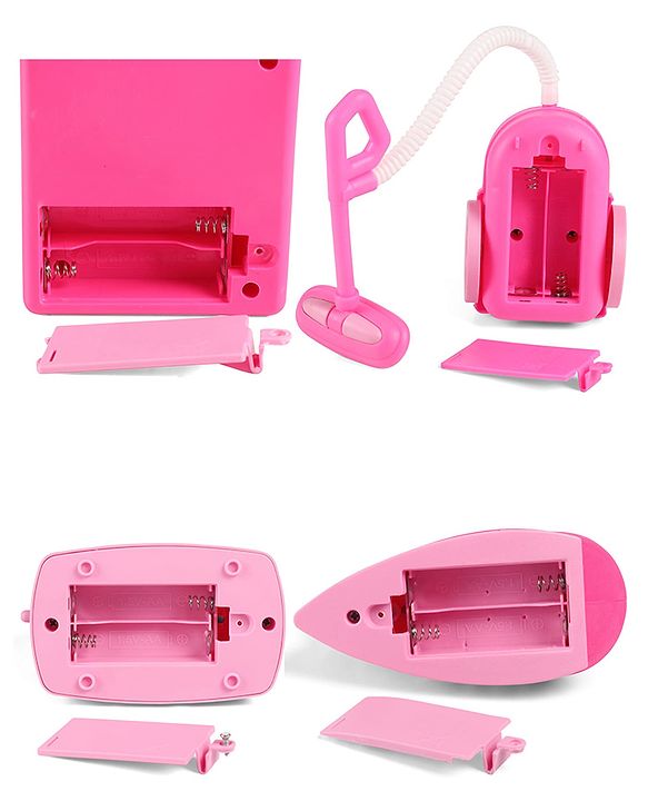 Babyhug Roleplay Home Appliances Set Washing Machine Iron Vacuum Cleaner Sewing Machine- Pink