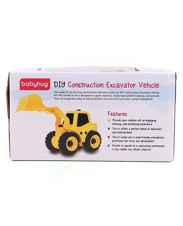 Babyhug DIY Construction Excavator with Screw Driver - Yellow