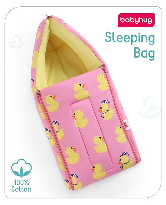 Babyhug Cotton Sleeping Bag Duck Print- Blue