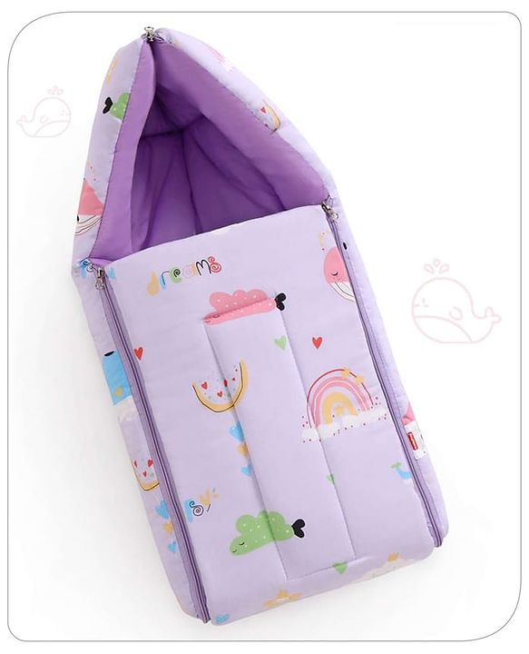 Babyhug Cotton Sleeping Bag Duck Print- Blue