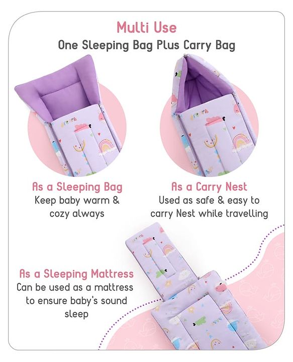 Babyhug Cotton Sleeping Bag Duck Print- Blue