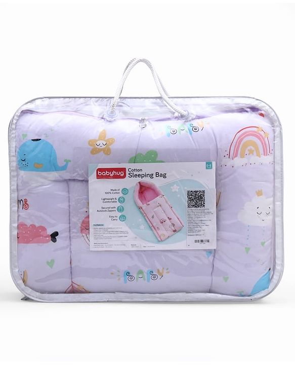 Babyhug Cotton Sleeping Bag Duck Print- Blue
