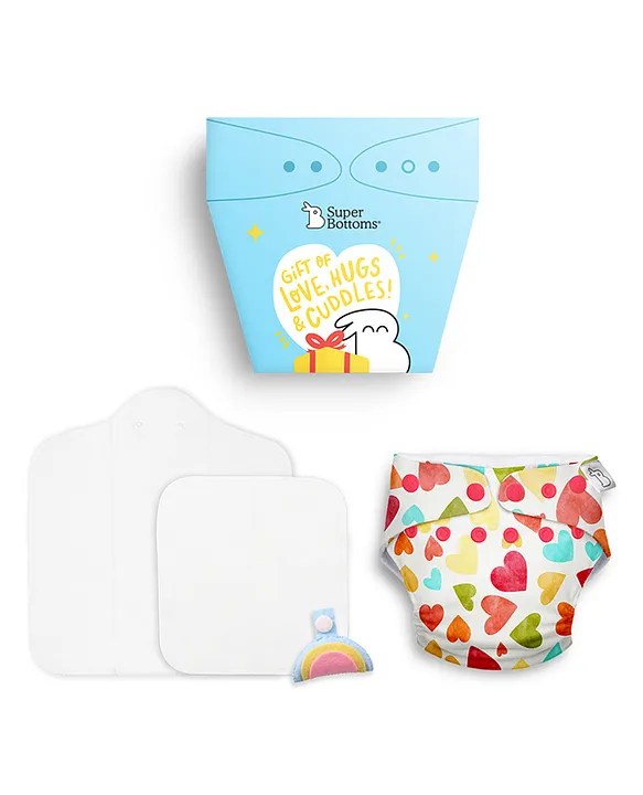 SuperBottoms Gift Pack Freesize UNO Cloth Diaper Pads Charmling Fits 3m  to yr Items Multicolour