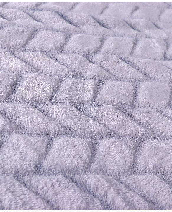 Babyhug Premium 2 Tone Laser Cut Cozy Plush Blanket Chevron Pattern- Blue