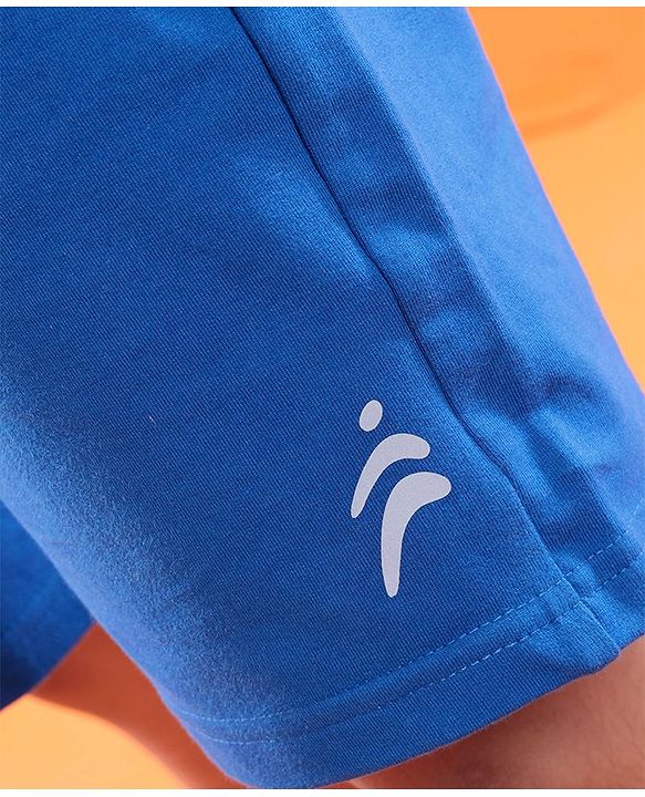 Pine Active Cotton Lycra Knit Anti-Bacterial Solid Color Shorts With Stretch - Blue