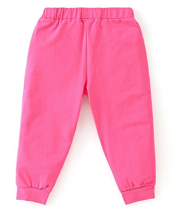 Babyhug Cotton Knit Full Sleeves Circle Printed T-Shirt & Lounge Pant Set - Blue & Pink
