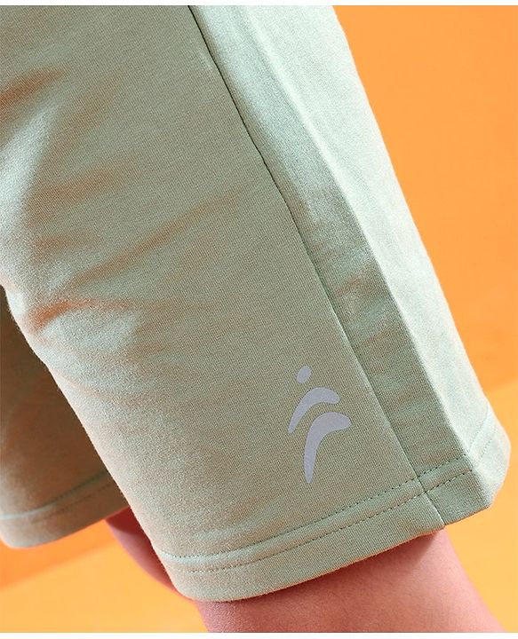Pine Active Cotton Lycra Knit Anti-Bacterial Solid Color Shorts With Stretch - Blue