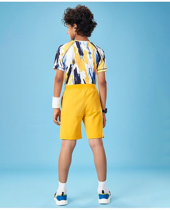 Pine Active Cotton Lycra Knit Anti-Bacterial Solid Color Shorts With Stretch - Blue