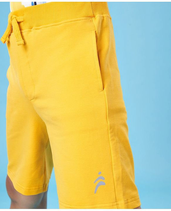 Pine Active Cotton Lycra Knit Anti-Bacterial Solid Color Shorts With Stretch - Blue