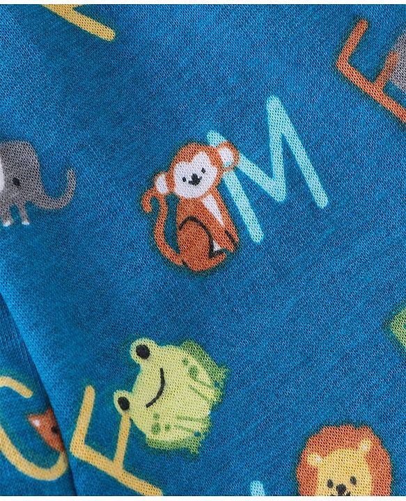 Babyhug 100% Cotton Antibacterial Trunk Briefs Stripes & Lion Print Pack of 3- Blue & Green