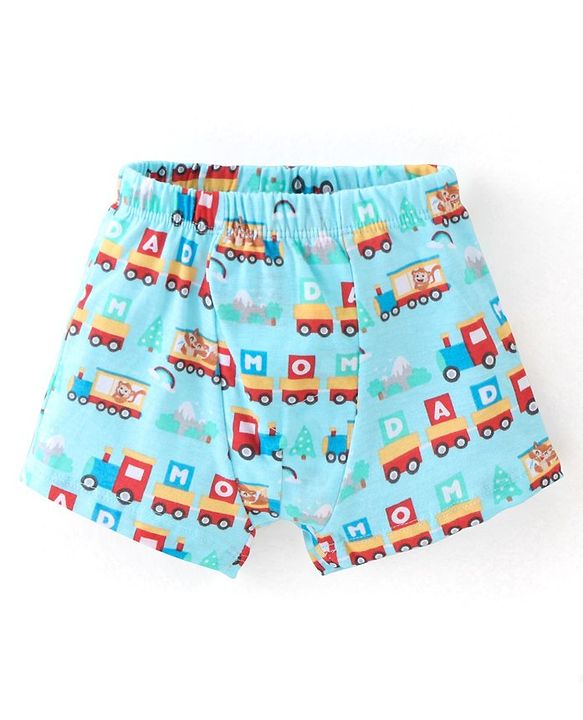Babyhug 100% Cotton Antibacterial Trunks Pack of 3 - Yellow & Blue