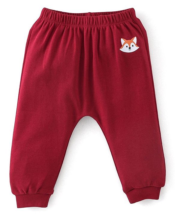 Babyhug 100% Cotton Knit Full Sleeves Striped Hooded Onesie with Lounge Pant - Red