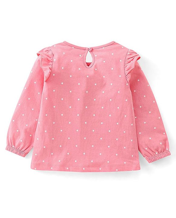 Babyhug Cotton Knit Full Sleeves Floral & Text Print T-Shirts Pack of 3 - Pink Maroon & Green
