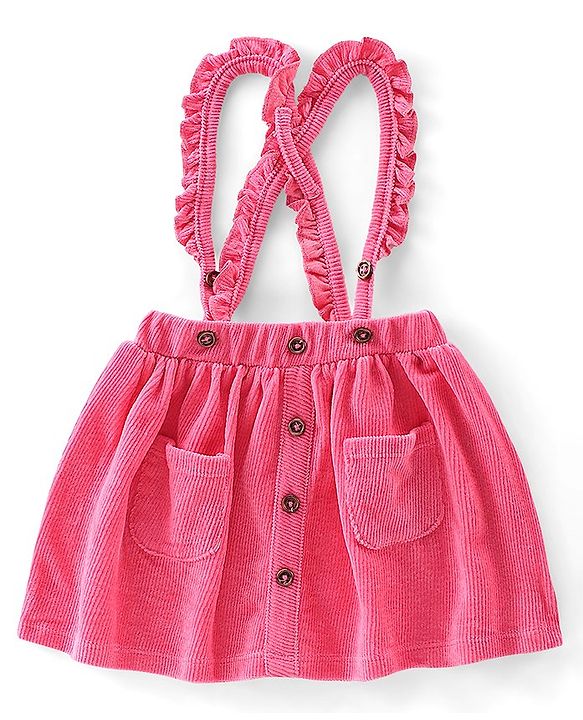 Babyhug 100% Cotton Knit Full Sleeves With Top & Skirt Floral Print - Navy Blue & Pink