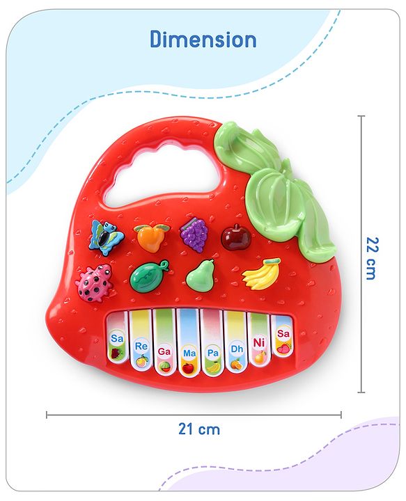 Babyhug Strawberry Musical Piano Keyboard- Red