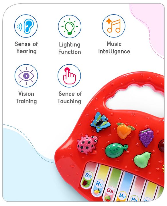 Babyhug Strawberry Musical Piano Keyboard- Red