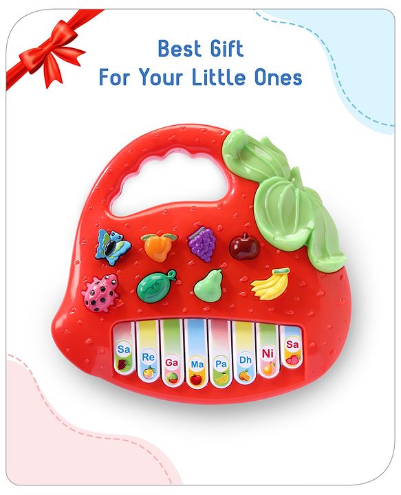 Babyhug Strawberry Musical Piano Keyboard- Red