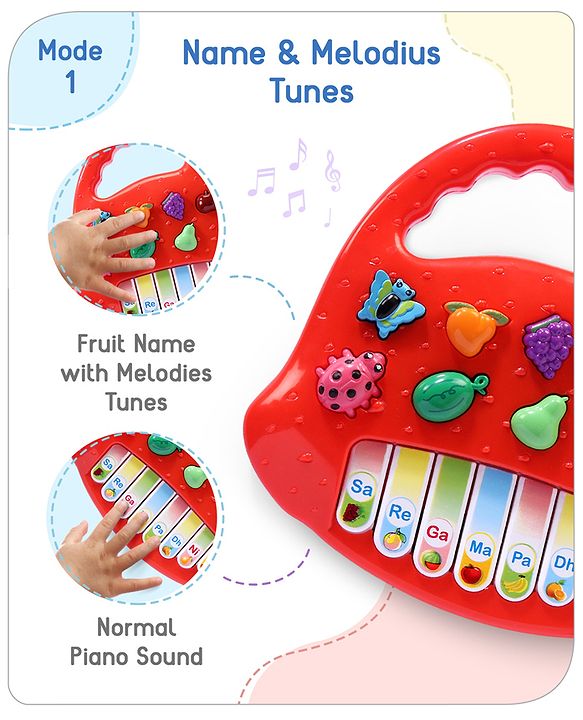 Babyhug Strawberry Musical Piano Keyboard- Red