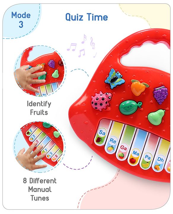 Babyhug Strawberry Musical Piano Keyboard- Red