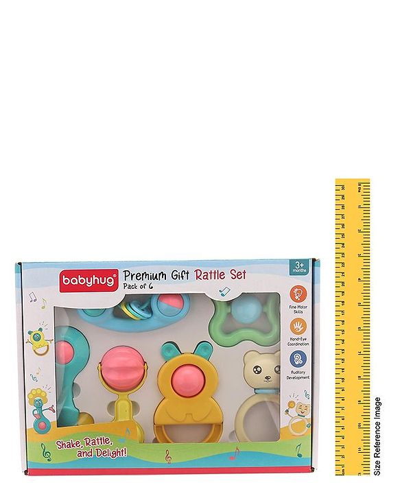 Babyhug Rattle Cum Teether Set Pack of 6 - Multicolor