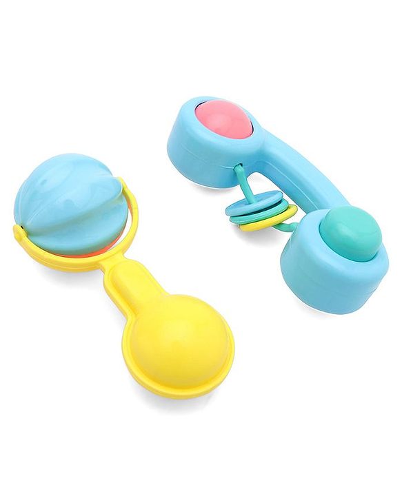 Babyhug Rattle Cum Teether Set Pack of 6 - Multicolor