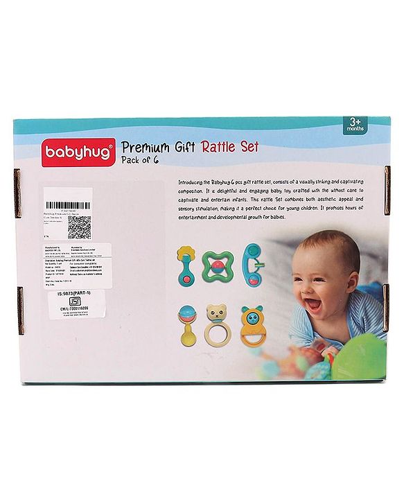 Babyhug Rattle Cum Teether Set Pack of 6 - Multicolor