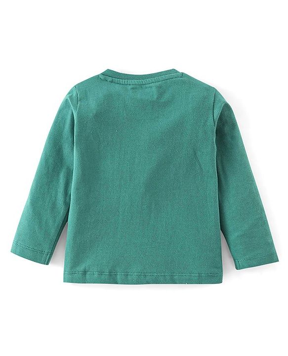 Babyhug Cotton Knit Full Sleeves Marvel Print T-Shirt - Green