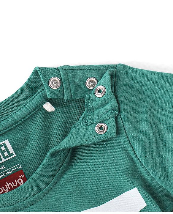 Babyhug Cotton Knit Full Sleeves Marvel Print T-Shirt - Green