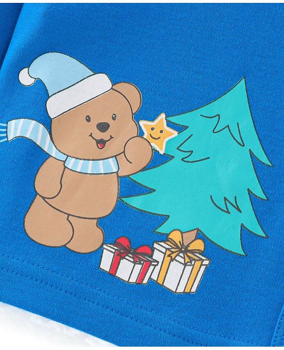 Babyhug 100% Cotton Knit  Full Sleeves Front Open Vests  with Stripe & Teddy Bear Print Pack of 3  - Multicolour