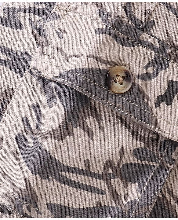 Babyhug Cotton Spandex Full Length Trouser With Camouflage - Beige