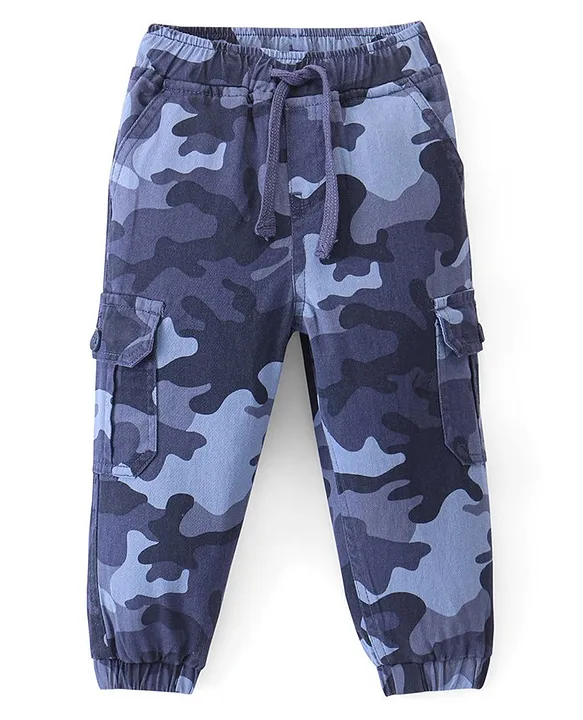 Buy Peter England Men Olive Camouflage Casual Jogger Pants Online