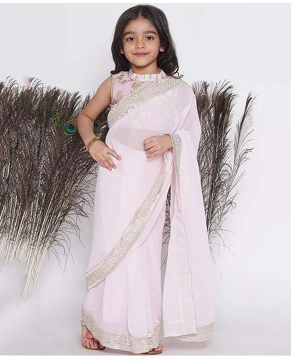 Stitched nauvari saree for little girls - Chakuli Nauwar