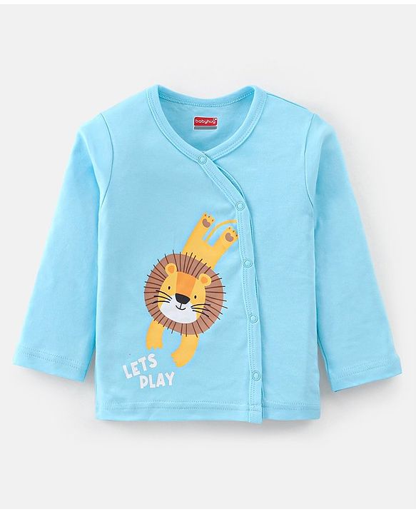 Babyhug 100% Cotton Full Sleeves Vest With Animals Print Pack of 3 - White Blue & Yellow