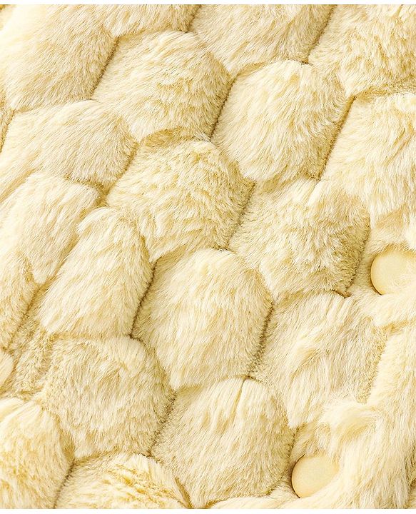 Babyhug Woven Full Sleeves Hooded Jacket with Cable Knit Design - Yellow