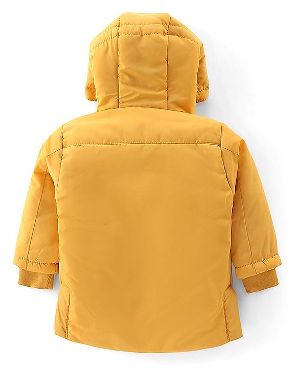 Babyhug Full Sleeves Hooded Jacket Solid Color - Yellow