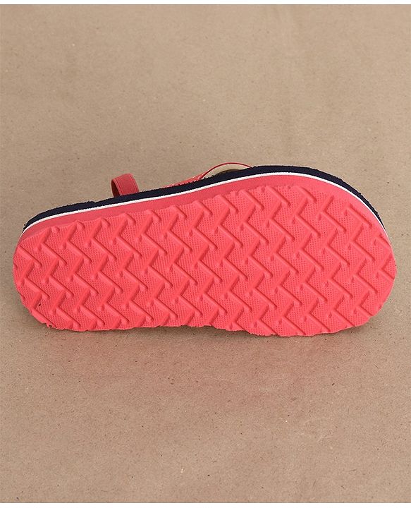 Cute Walk by Babyhug Butterfly Printed Flip Flops with Back Strap - Pink & Navy Blue