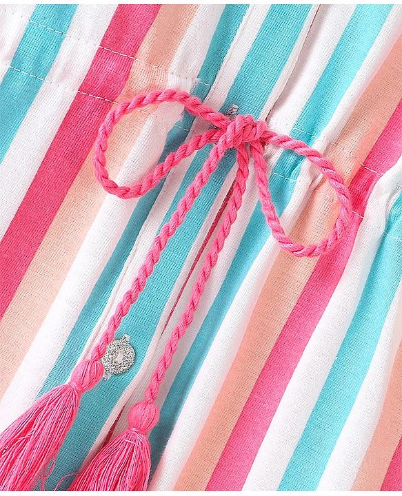 Pine Kids Woven Half Sleeves Shirt & Leggings Striped - Pink