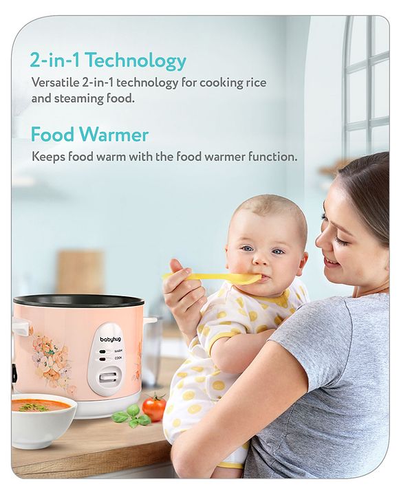 Babyhug Automatic Baby Rice Cooker Cum Food Steamer- Pink