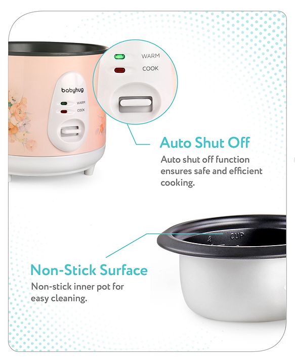 Babyhug Automatic Baby Rice Cooker Cum Food Steamer- Pink