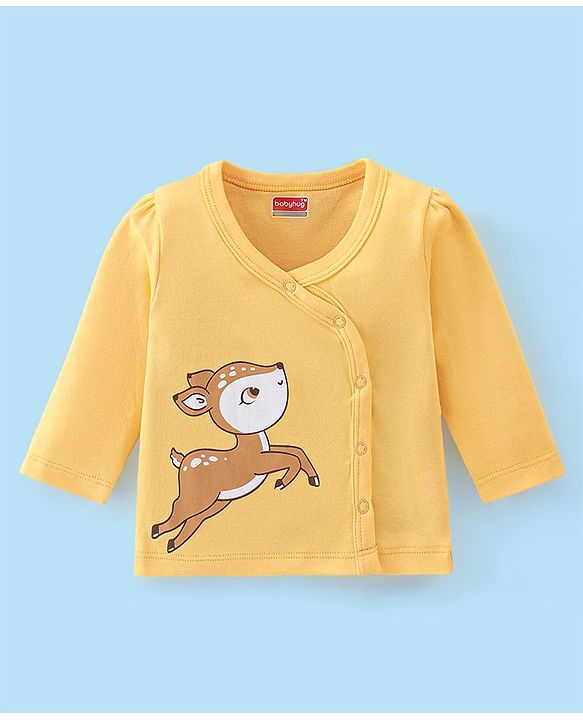 Babyhug 100% Cotton Knit Full Sleeves Front Open Floral & Deer Printed Vests Pack of 3 - Multicolour