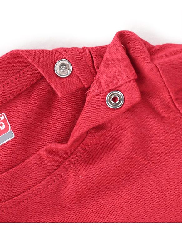 Babyhug 100% Cotton Knit Full Sleeves Solid Colour T-Shirt - Red