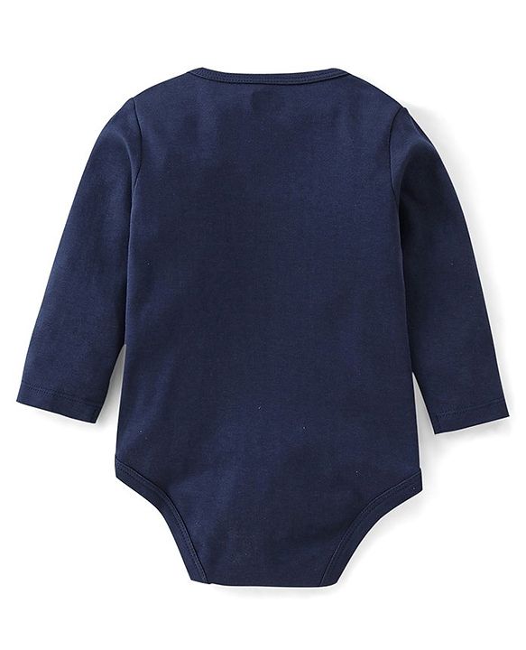 Babyhug 100% Cotton Interlock Knit Full Sleeves Onesies with Legging Stripes & Text Print - Multicolor