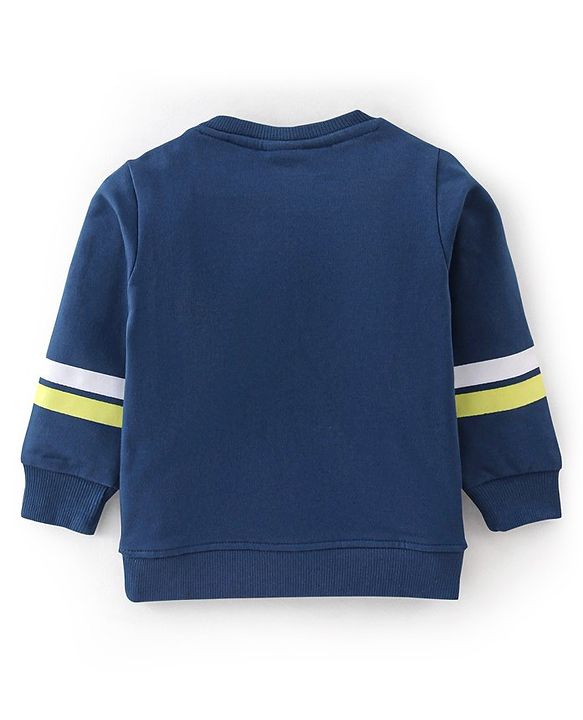 Babyhug Cotton Knit Full Sleeves T-Shirt & Lounge Pant Set Star Print - Blue