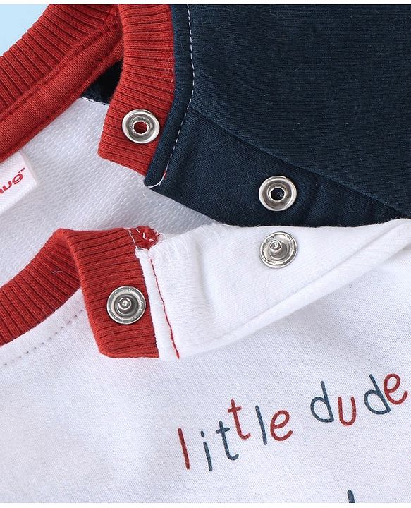 Babyhug 100% Cotton Knit Raglan Sleeves T-Shirt & Lounge Pant Set Teddy Print - Multicolour