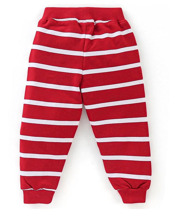 Babyhug 100% Cotton Knit Full Sleeves T-Shirt & Lounge Pant With Sheep & Cat Embroidery - Red & White