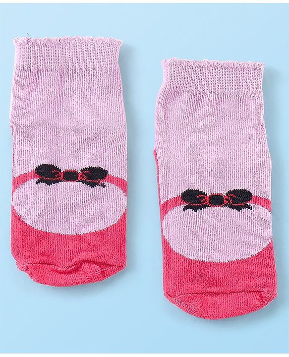 Cute Walk by Babyhug Ankle Length Anti Bacterial Socks Polka Dot Design Pack of 3 - Pink & Purple