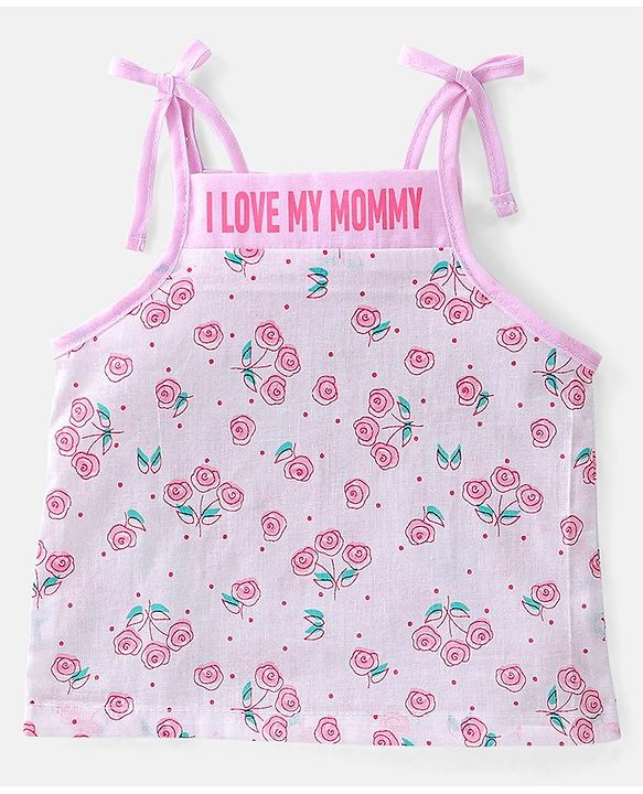 Babyhug 100% Cotton Sleeveless Jhabla Floral Print Pack Of 3 - Blue & Pink