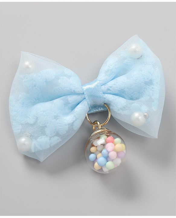 Babyhug Free Size Bow & Butterfly Clips Pack of 4 - Blue & Pink