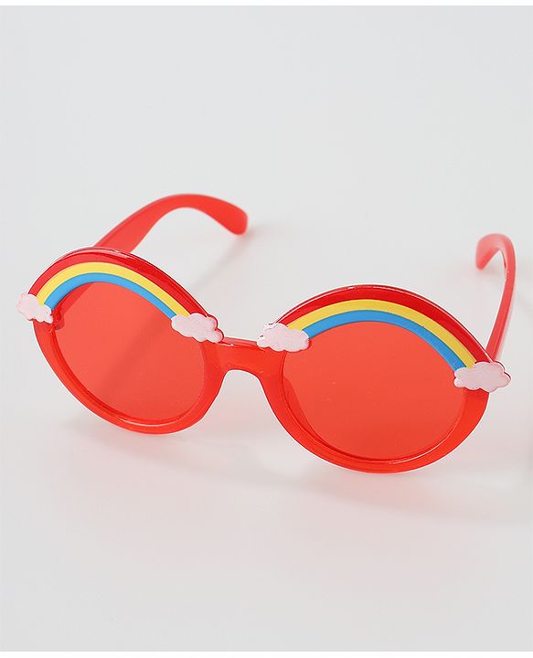 Babyhug Free Size Floral Headband with Sunglasses - Red
