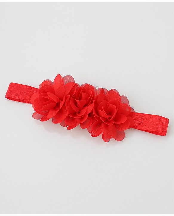 Babyhug Free Size Floral Headband with Sunglasses - Red